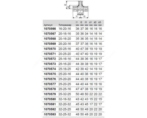 Тройник переходной МП латунь пресс Дн 25х20х20 S-PRESS PLUS Uponor 1070576 (1015017)