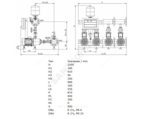 Установка повышения давления COE-3 MHI 805/CE-EB-R Wilo 2785877