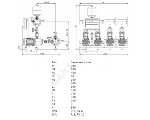 Установка повышения давления COE-3 MHI 203/CE-EB-R Wilo 2785846