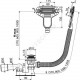 Слив-перелив для ванны плоский автоматический с переходной трубкой 10гр. 40/50 слив клапан 