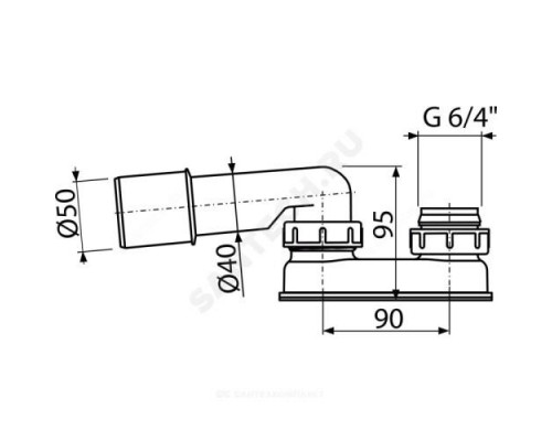 Сифон для ванны плоский с переходной трубкой 10гр. 40/50 Alca Plast A53-DN50