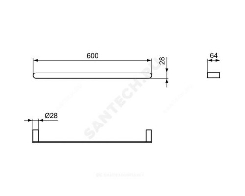 Полотенцедержатель 600 мм CONCA сталь нерж Ideal Standard T4499GN