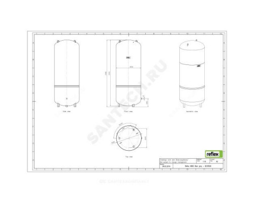 Бак расширительный мембранный N для отопления 800 л 6 бар Reflex 8218500