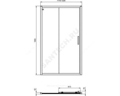 Дверь душевая CONNECT 2 Sliding door 1200х1950 мм Ideal Standard K9277V3 .