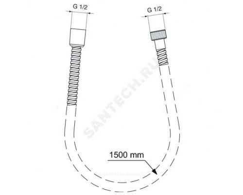 Шланг для душа L=1,5м имп/имп-конус METALFLEX Ideal Standard BF150AA