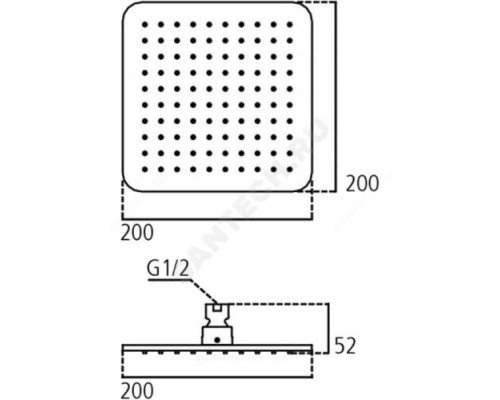 Душ верхний 200х200мм IDEALRAIN CUBE M1 Ideal Standard B0024AA .