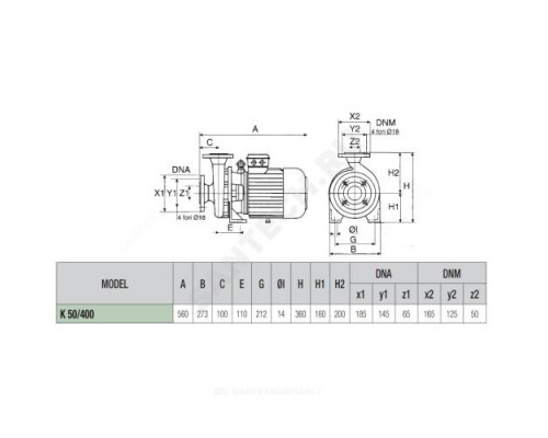 Насос центробежный K 50/400 T-IE3 DAB 60167622