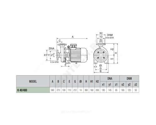 Насос центробежный K 40/400T-IE3 DAB 60180172