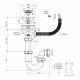 Сифон для кухонной мойки трубный с гибким переливом 3 1/2