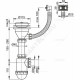 Сифон для кухонной мойки бутылочный с гибким переливом 3 1/2