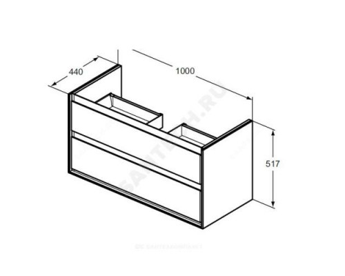 Тумба под умывальник Connect Air Vanity 104 CONNECT AIR светло-серый глянцевый/белый матовый Ideal Standard E0821EQ