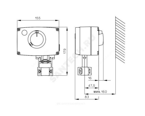 Электропривод аналоговый AME 25 24В Danfoss 082G3025