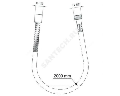 Шланг для душа L=2,0м имп/имп-конус METALFLEX Ideal Standard BF200AA