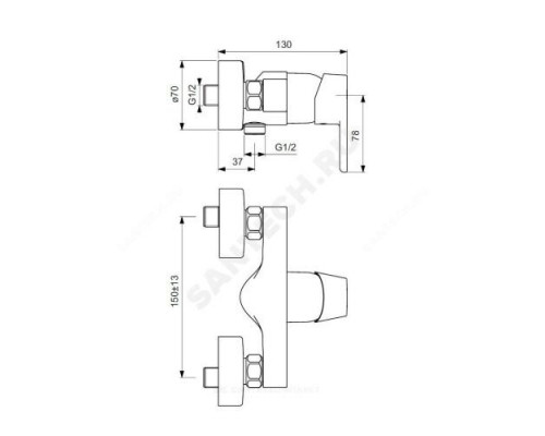 Смеситель для душа одноручный Vito Ideal Standard B0411AA