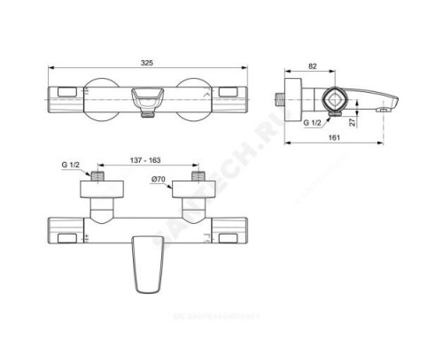 Промо-комплект (3 в 1) Ceratherm T100 Ideal Standard BC985AA