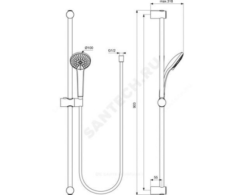 Промо-комплект (3 в 1) Ceratherm T100 Ideal Standard BC985AA