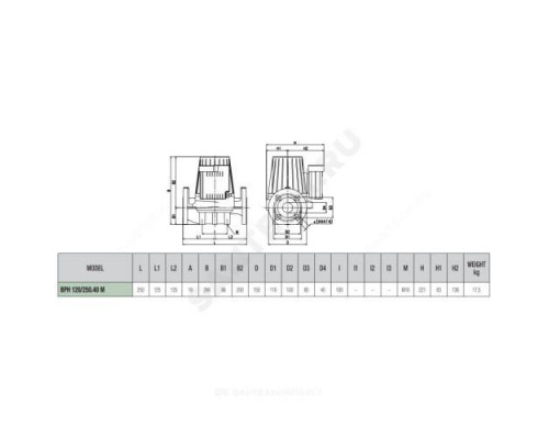 Насос циркуляционный с мокрым ротором BPH 120/250.40M PN10 1х230В/50Гц DAB 505907002