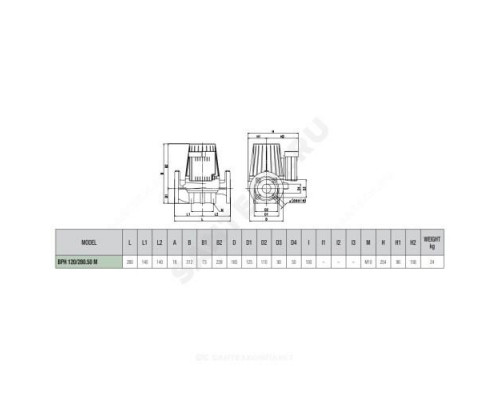 Насос циркуляционный с мокрым ротором BPH 120/280.50M PN10 1х230В/50Гц DAB 505927002