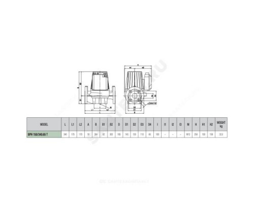 Насос циркуляционный с мокрым ротором BPH 150/340.65T PN10 3х230-400В/50Гц DAB 505948622