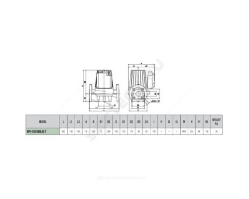 Насос циркуляционный с мокрым ротором BPH 180/280.50T PN10 3х230-400В/50Гц DAB 505929622