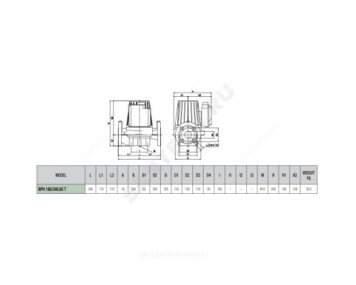 Насос циркуляционный с мокрым ротором BPH 180/340.65T PN10 3х230-400В/50Гц DAB 505949622