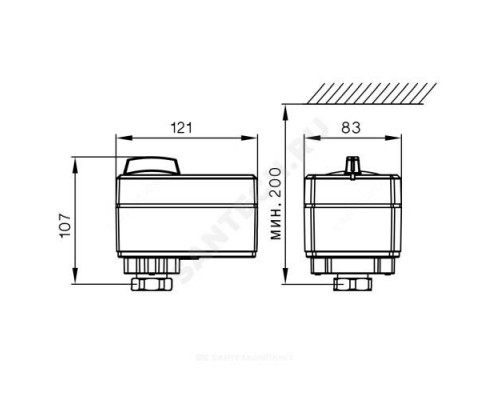 Электропривод 3-х позиц/аналоговый AME 10 24В Danfoss 082G3005