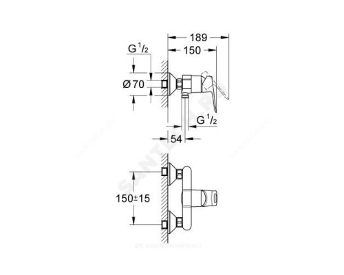 Смеситель для душа одноручный BauLoop Grohe 23340000