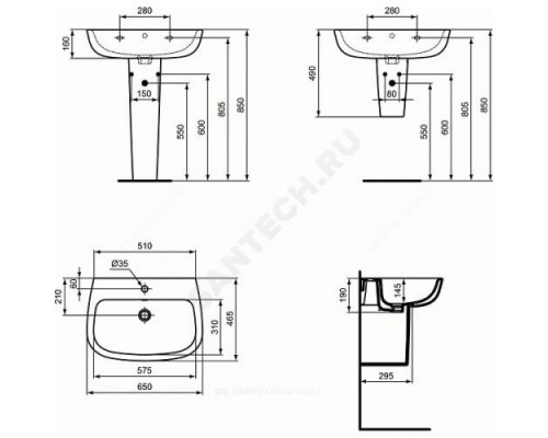 Пьедестал для умывальника ESEDRA Ideal Standard T283901