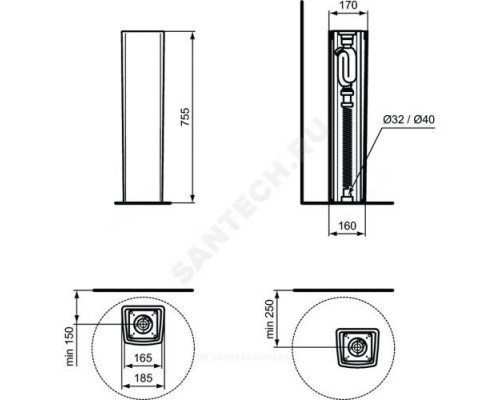 Пьедестал для умывальника CONCA Ideal Standard T3765V1