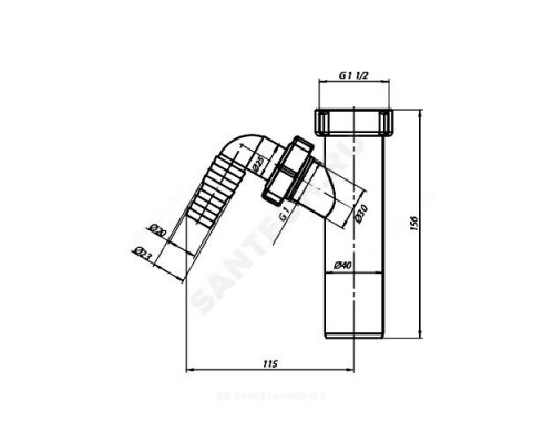 Патрубок для сифона 1 1/2