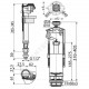 Арматура для бачка сливная/наливная нижнее подключение кнопка хром старт-стоп Alca Plast SA2000SK 1/2