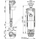 Арматура для бачка сливная/наливная нижнее подключение кнопка хром старт-стоп Alca Plast SA2000SK 3/8