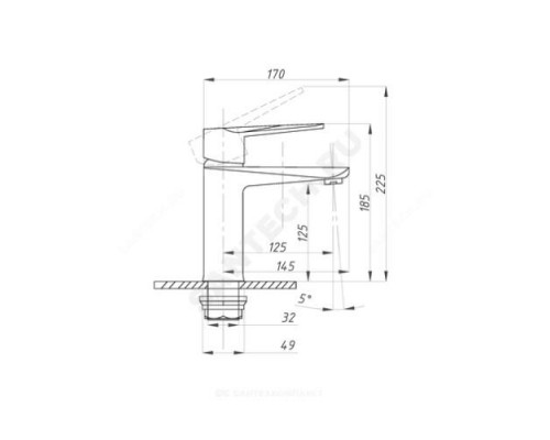 Смеситель для умывальника одноручный STEEL BLACK БРОНЗА ПСМ 301-5 Профсан PSM-301-5