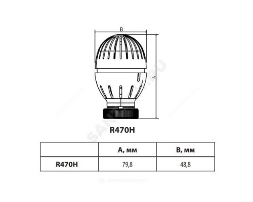 Элемент термостатический R470H жид/нап гайка М30х1,5 8-32oC Giacomini R470HX001