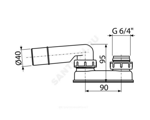 Сифон для ванны плоский Alca Plast A53-DN40