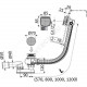 Слив-перелив для ванны плоский полуавтоматический (тросик) с переходной трубкой 10гр. 40/50 Alca Plast A564KM1-80