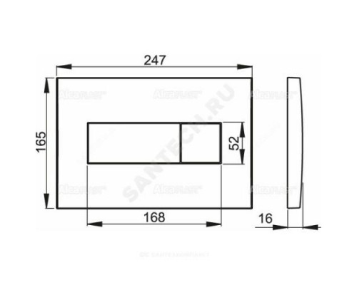 Кнопка для инсталляции хром матовый Alca Plast M372