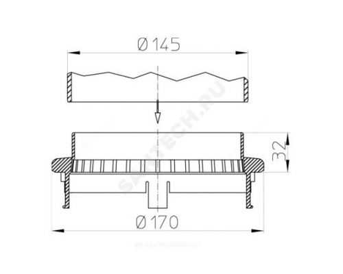 Фланец дренажный PP HL160 Дн 170 HL HL160