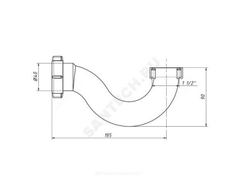 Сифон для поддона трубный 1 1/2