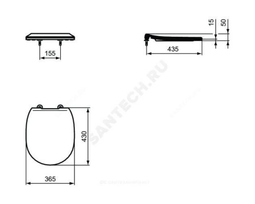 Сиденье для унитаза дюропласт Connect Ideal Standard E772301