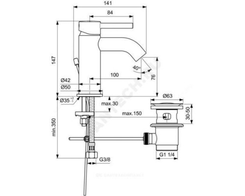 Смеситель для умывальника одноручный CERALINE Ideal Standard BC203U5 .