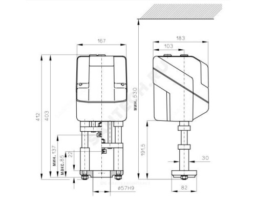 Электропривод 3-х позиц/аналоговый AME 85 24В Danfoss 082G1452