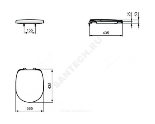 Сиденье для унитаза дюропласт микролифт CONNECT SPACE Ideal Standard E129101