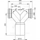 Отвод двойной с защитными затворами 90 Alca Plast M909