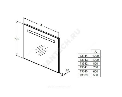 Зеркало 120х70 MIRROR&LIGHT с подсветкой Ideal Standard T3344BH