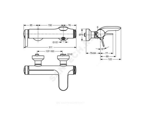 Смеситель для ванны с душем одноручный MELANGE Ideal Standard A4271AA .