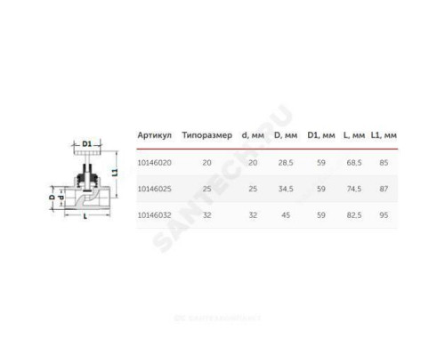 Клапан (вентиль) PP-R запорный серый внутренняя пайка Дн 25х90гр VALFEX 10146025Г