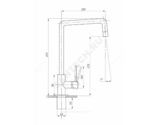 Смеситель для кухонной мойки одноручный TSB115 Царсберг 115-001