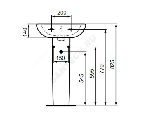 Пьедестал для умывальника TESI белый Ideal Standard T033501