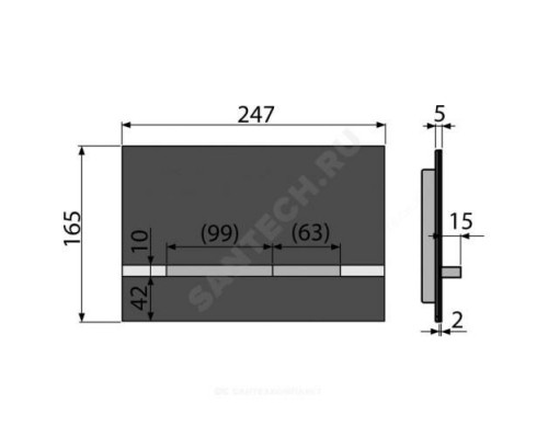 Кнопка для инсталляции черная Alca Plast STRIPE-GL1204